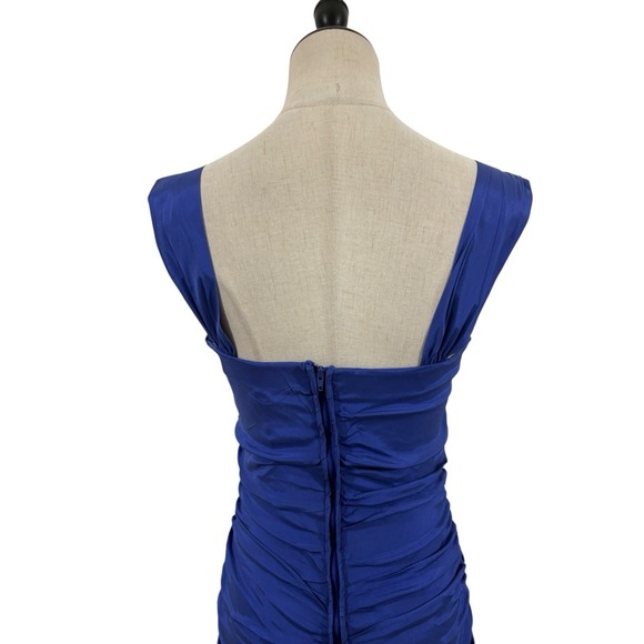 Vtg Y2K B Darlin Blue Bubble Hem Ruched Mini Dress Sz 11/12 Twee Punk Cocktail - Picture 6 of 9